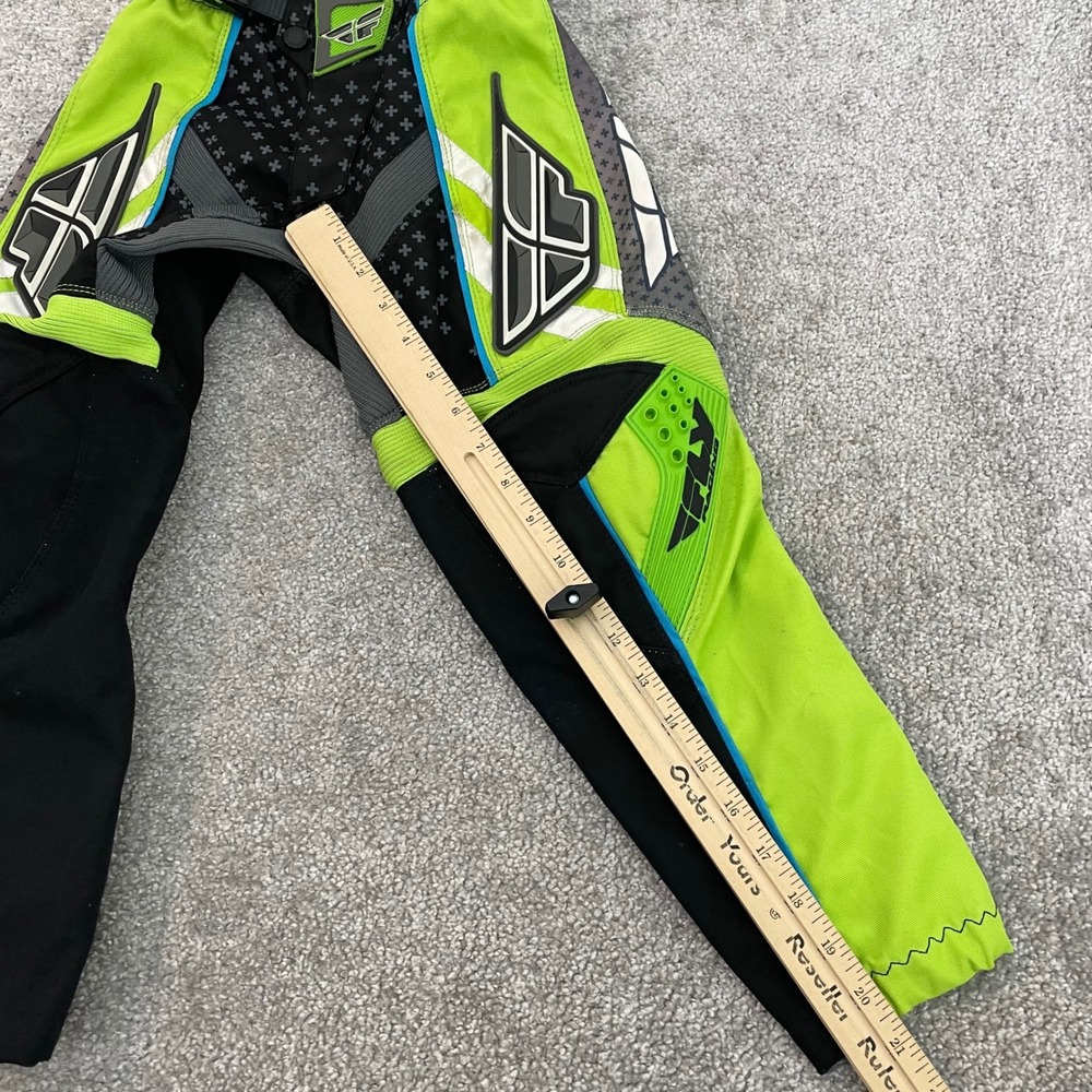 Fly Racing Motocross Pants Youth 20 F16 Neon Green Black Boys Girls - Picture 8 of 10